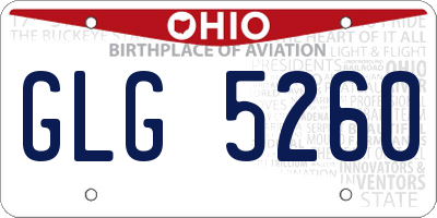 OH license plate GLG5260