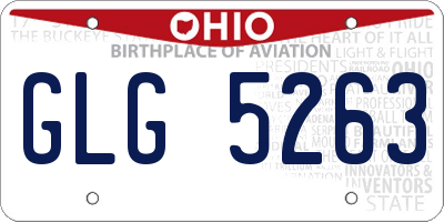 OH license plate GLG5263