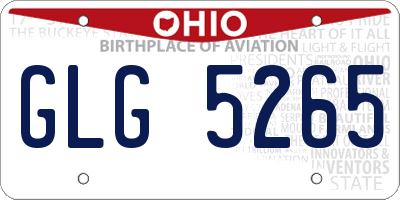 OH license plate GLG5265