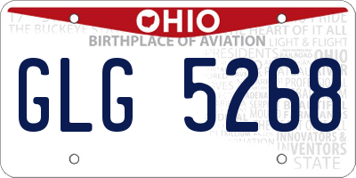 OH license plate GLG5268