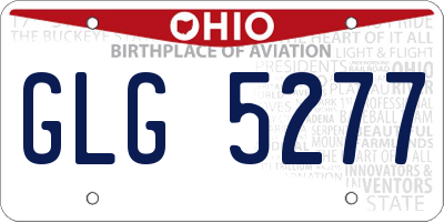 OH license plate GLG5277
