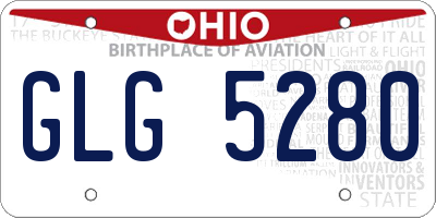 OH license plate GLG5280