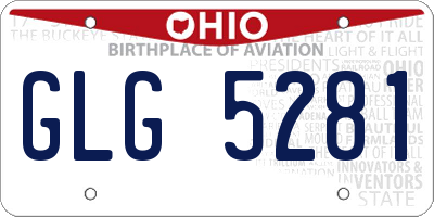 OH license plate GLG5281