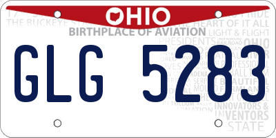 OH license plate GLG5283