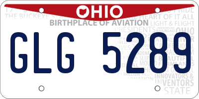OH license plate GLG5289