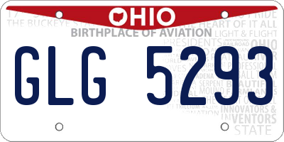 OH license plate GLG5293
