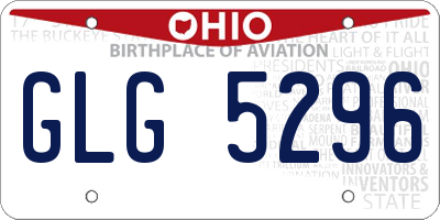 OH license plate GLG5296