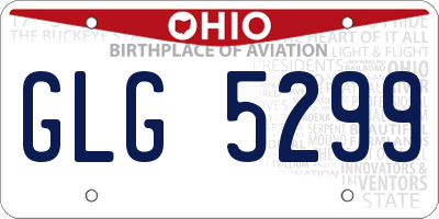 OH license plate GLG5299