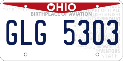 OH license plate GLG5303