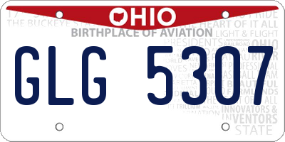 OH license plate GLG5307