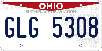 OH license plate GLG5308