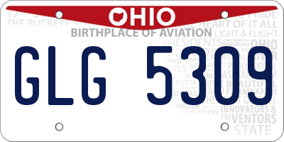 OH license plate GLG5309