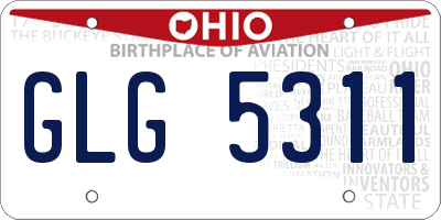 OH license plate GLG5311