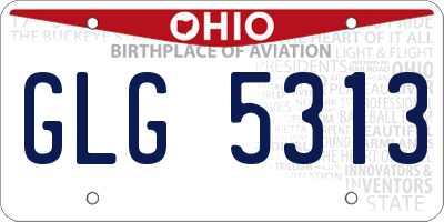 OH license plate GLG5313