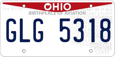 OH license plate GLG5318