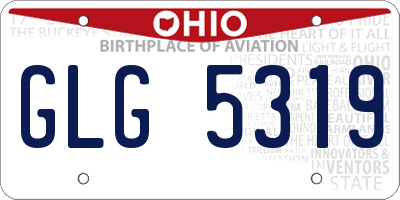 OH license plate GLG5319