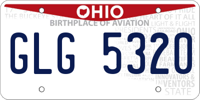 OH license plate GLG5320