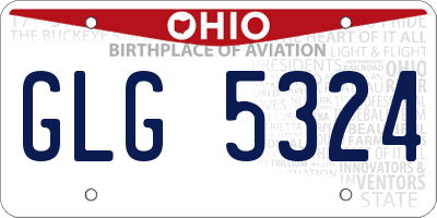 OH license plate GLG5324