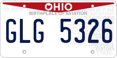 OH license plate GLG5326