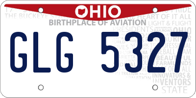 OH license plate GLG5327