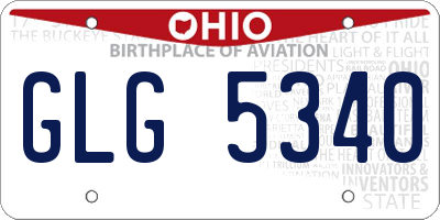 OH license plate GLG5340