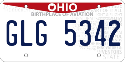 OH license plate GLG5342