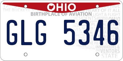 OH license plate GLG5346