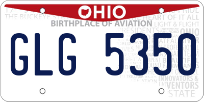 OH license plate GLG5350