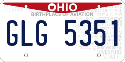 OH license plate GLG5351