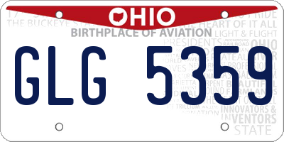 OH license plate GLG5359
