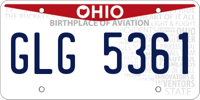 OH license plate GLG5361