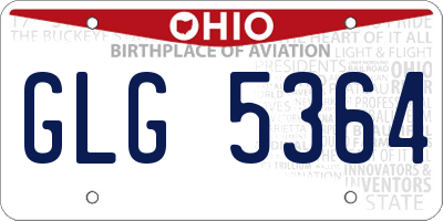 OH license plate GLG5364