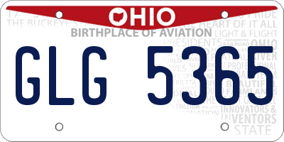 OH license plate GLG5365
