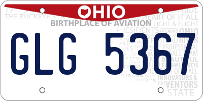 OH license plate GLG5367