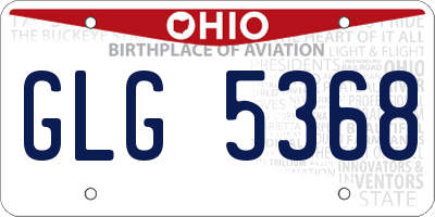OH license plate GLG5368