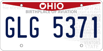 OH license plate GLG5371