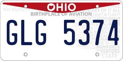 OH license plate GLG5374