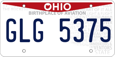 OH license plate GLG5375