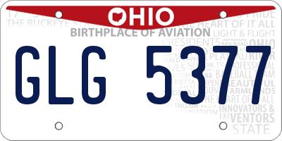 OH license plate GLG5377