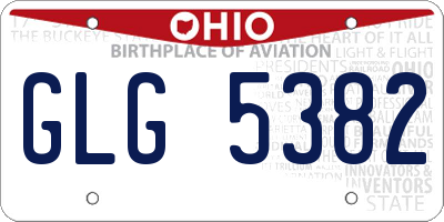 OH license plate GLG5382