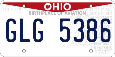 OH license plate GLG5386