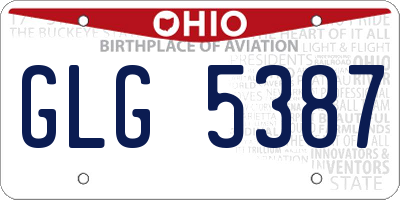 OH license plate GLG5387