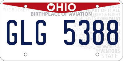 OH license plate GLG5388