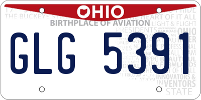 OH license plate GLG5391