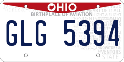 OH license plate GLG5394