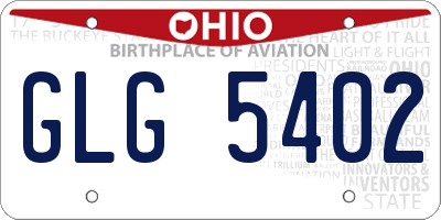 OH license plate GLG5402