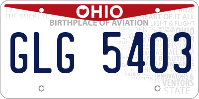 OH license plate GLG5403