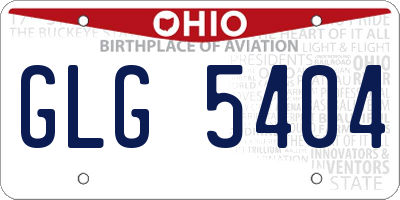 OH license plate GLG5404