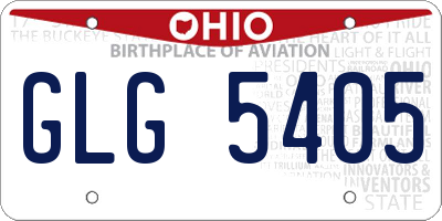 OH license plate GLG5405