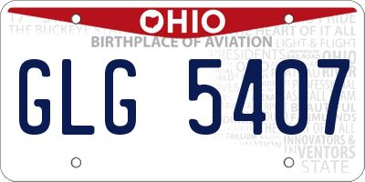OH license plate GLG5407